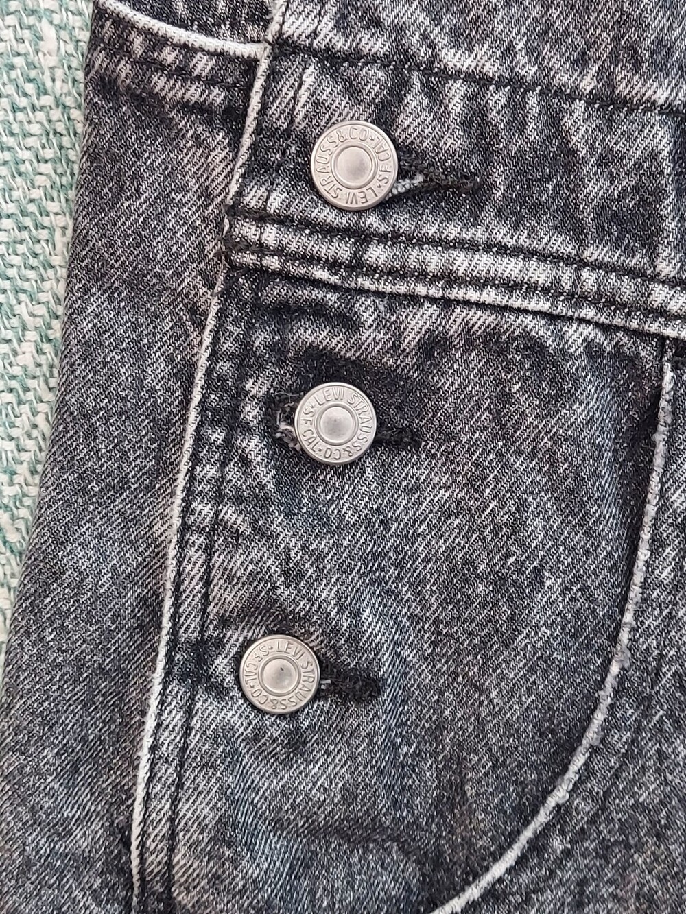 Levi's Washed Black Denim Cut-off Overalls, Womens, Size Xl - Picture 5 of 8